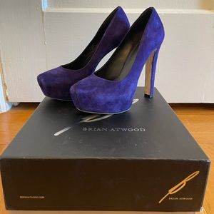 Brian Atwood Savita Purple Suede Heels | Size 6.5